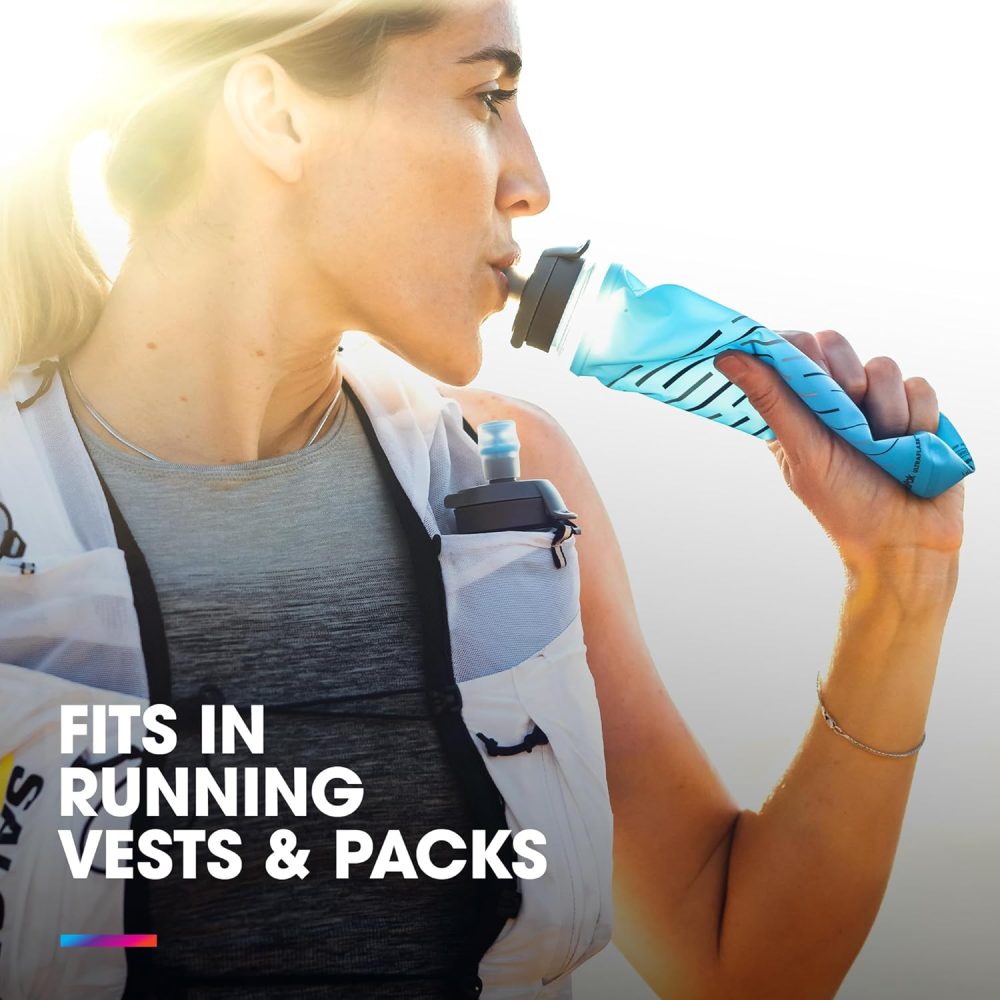 HydraPak UltraFlask Speed (500ml or 600ml) - Collapsible Soft Flask Water Bottle for Hydration Vests and Running Packs with Easy Open Cap - Image 3