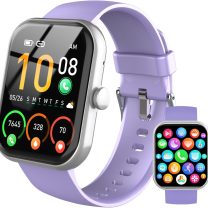 Smart Watch for Men Women, 1.96" HD Fitness Tracker Running Watch (Answer/Make Call), IP68 Waterproof,Pedometer, Sleep/Step/Activity/Heart Rate Monitor,110+ Sport Mode Smartwatch for iOS Phone,Purple